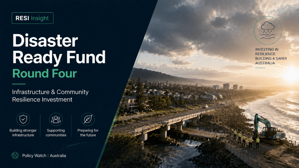 RESI Continues to Monitor Resilient Infrastructure Policy Developments: Why Disaster Ready Fund Round Four Deserves Attention from Infrastructure and Community Renewal Stakeholders