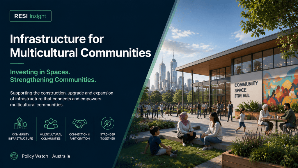 RESI Continues to Monitor Community Infrastructure Policy Developments: Why Infrastructure for Multicultural Communities Deserves Attention