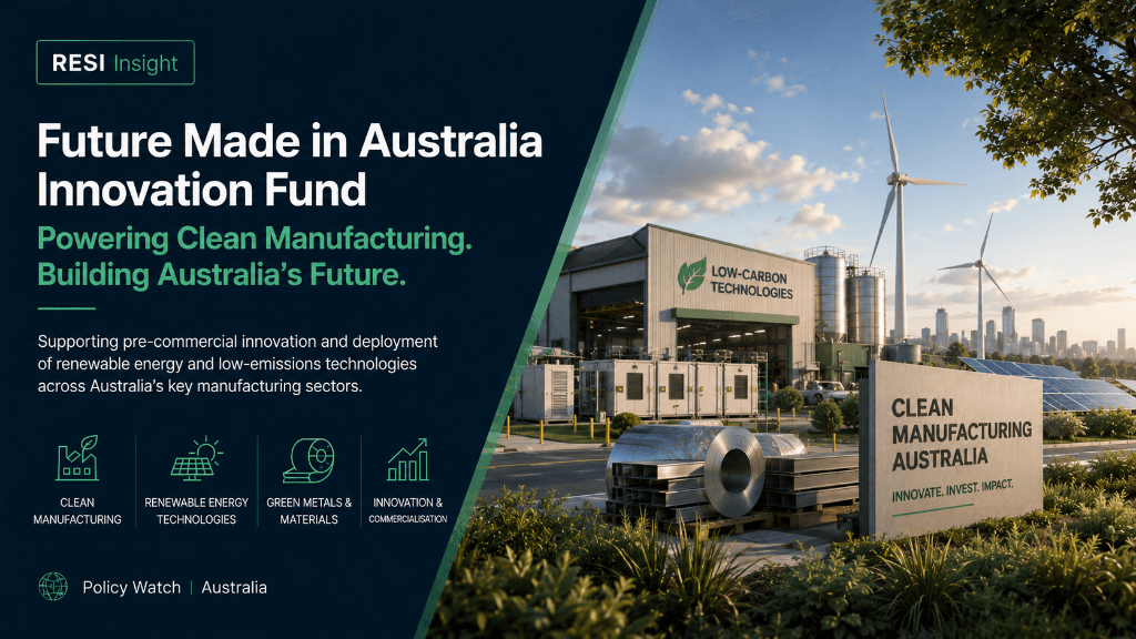 RESI Continues to Monitor Australian Clean Manufacturing Policy: Why the Future Made in Australia Innovation Fund Deserves Early Attention from Green Building Materials and Clean-Technology Businesses