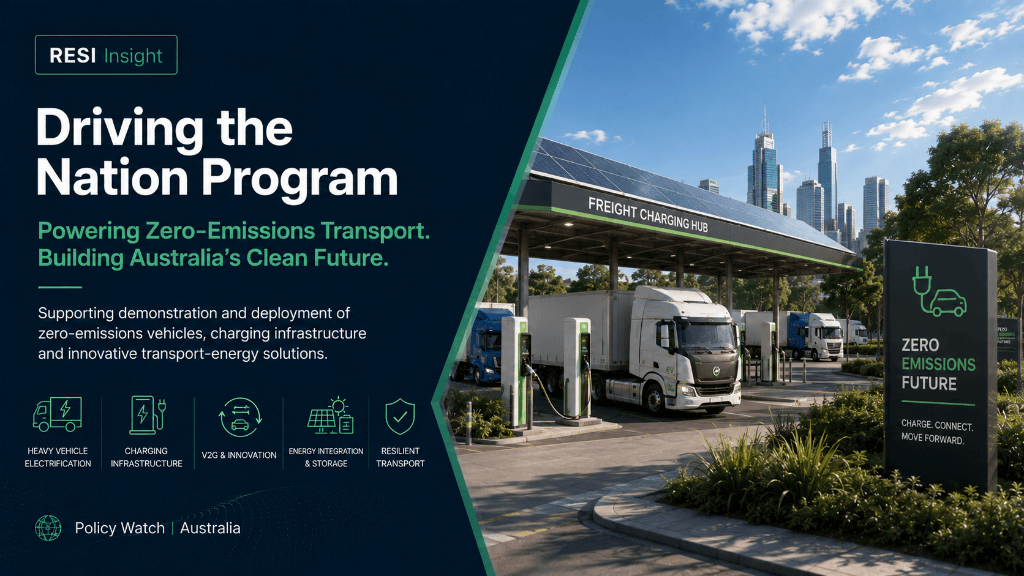 RESI Continues to Monitor Zero-Emissions Transport Policy: What Charging and Transport Infrastructure Opportunities Is the Driving the Nation Program Creating?